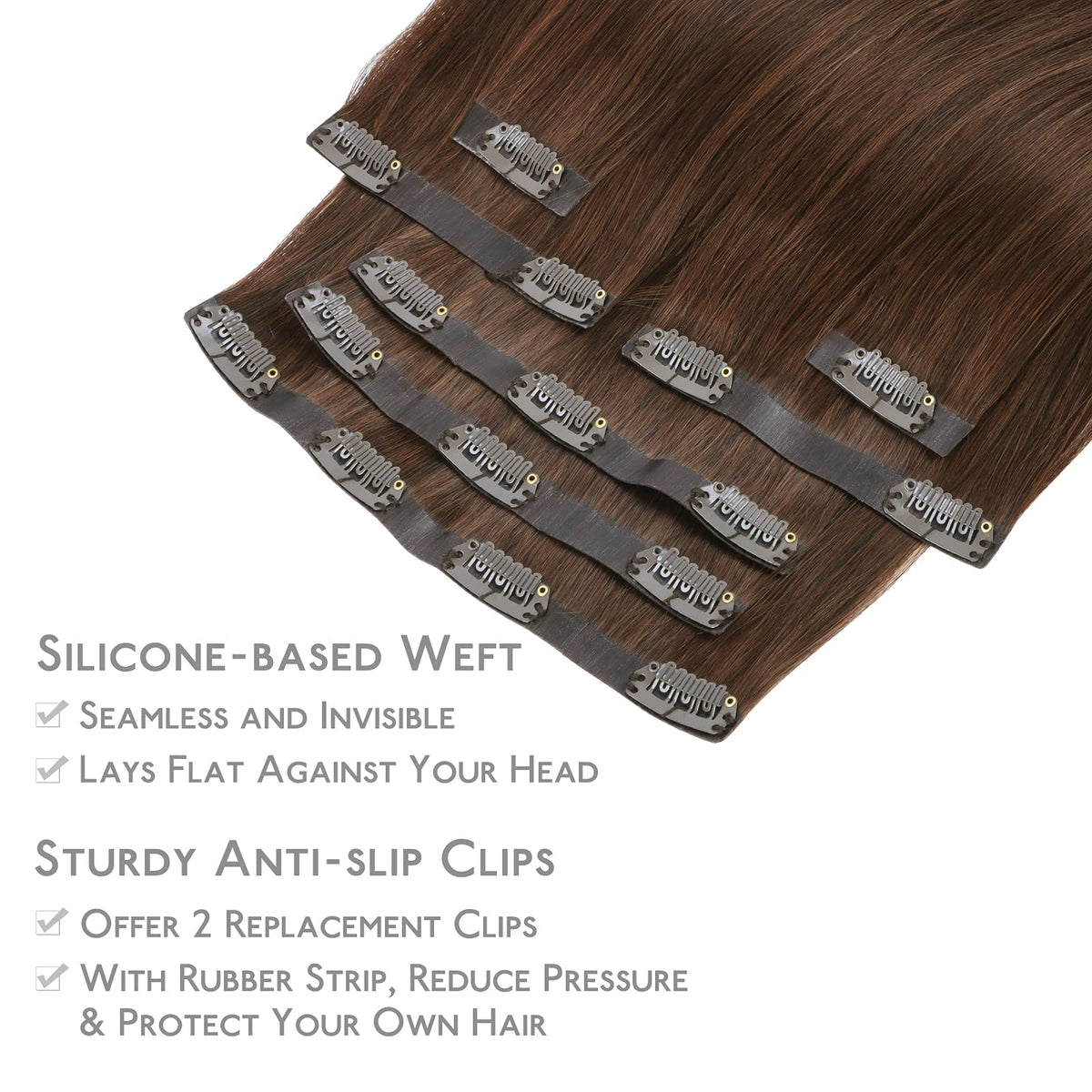 Wennalife chocolate brown hair extensions in natural light