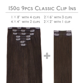 Wennalife Clip In Extensions packaging showing 9 pieces