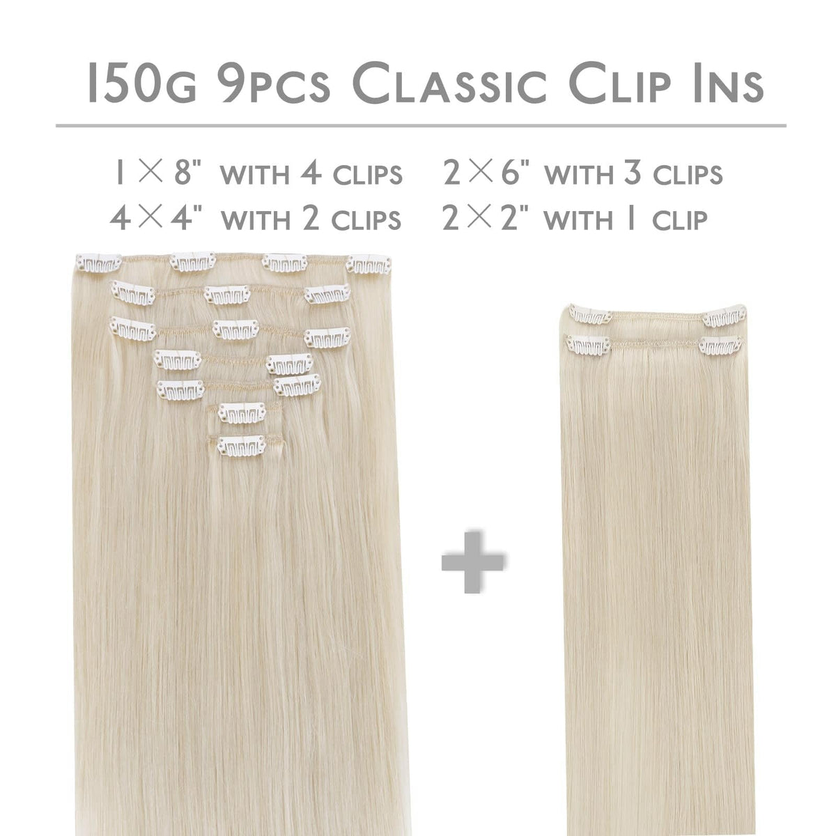 Wennalife Clip In Extensions packaging with 7 pieces