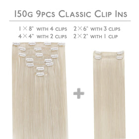 Wennalife Clip In Extensions packaging with 7 pieces