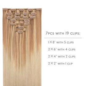 Wennalife Clip In Hair Extensions 12 Inch Ash Beige Blonde Blend packaging