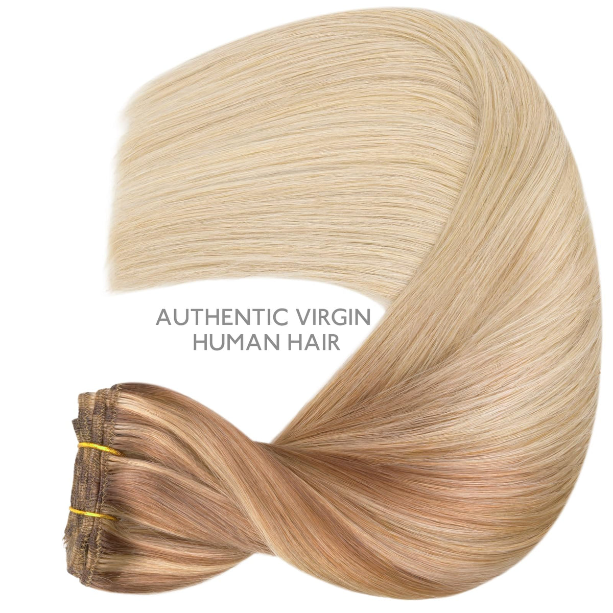 Wennalife Clip In Hair Extensions 12 Inch Ash Beige Blonde Blend texture detail