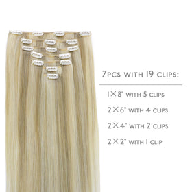 Wennalife Clip In Hair Extensions 12 Inch Ash Blonde packaging