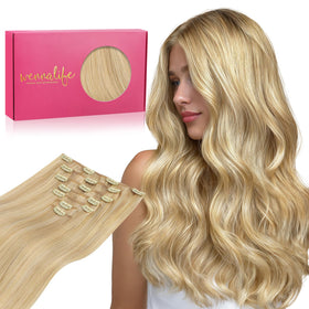 Wennalife Clip In Hair Extensions 12 Inch Light Blonde front view