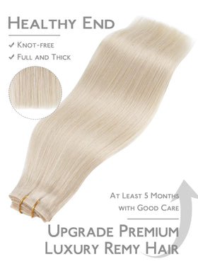 Wennalife Clip In Hair Extensions 12 Inch Platinum Blonde back view