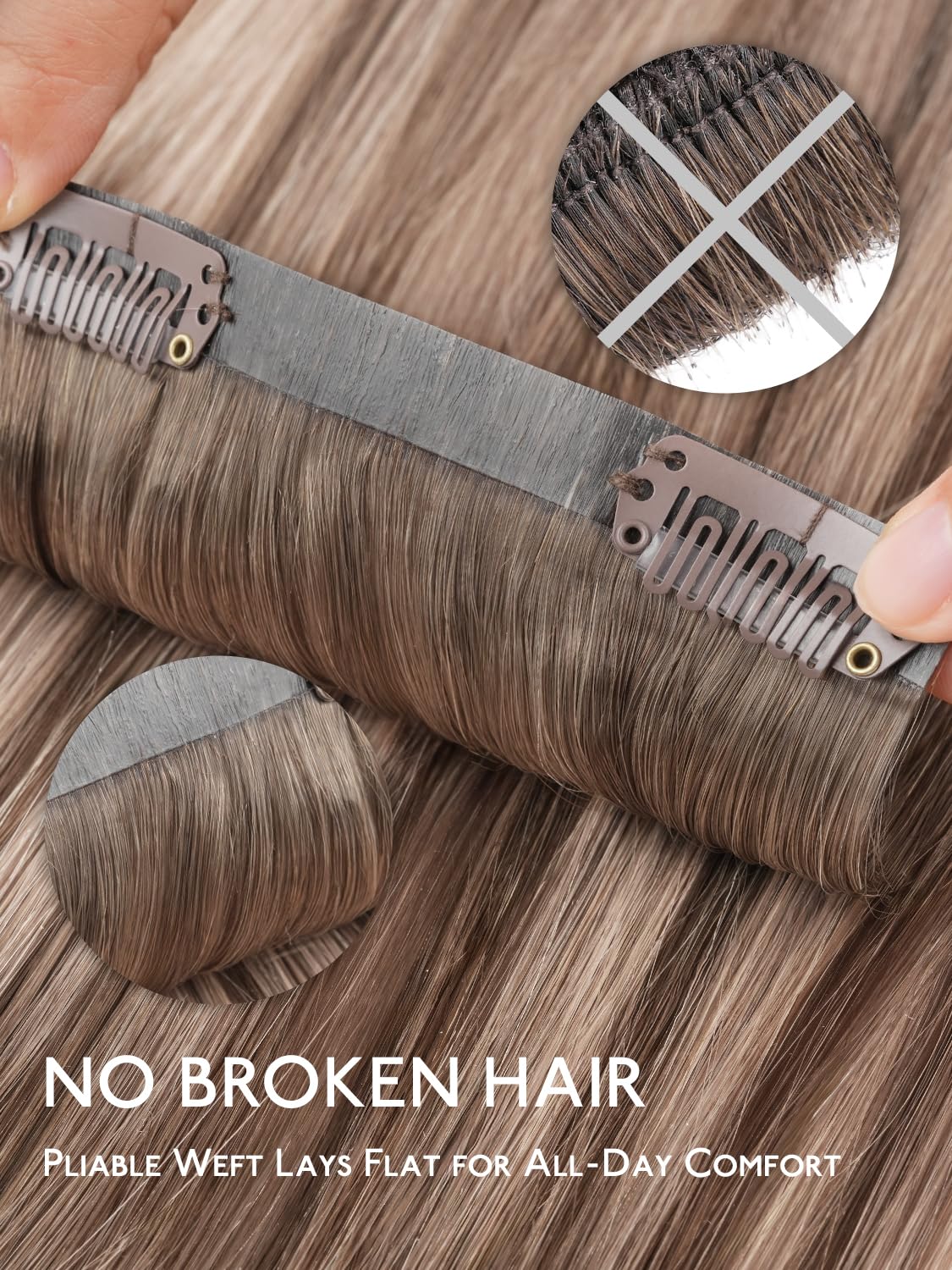 Wennalife Clip In Hair Extensions 12 Inch texture detail