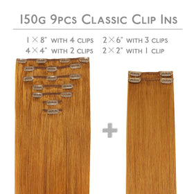 Wennalife Clip In Hair Extensions 14 Inch Auburn Ginger packaging