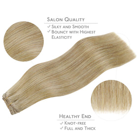 Wennalife Clip in Hair Extensions 14 Inch in natural light
