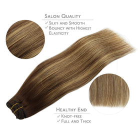 Wennalife Clip In Hair Extensions 14 Inch length comparison