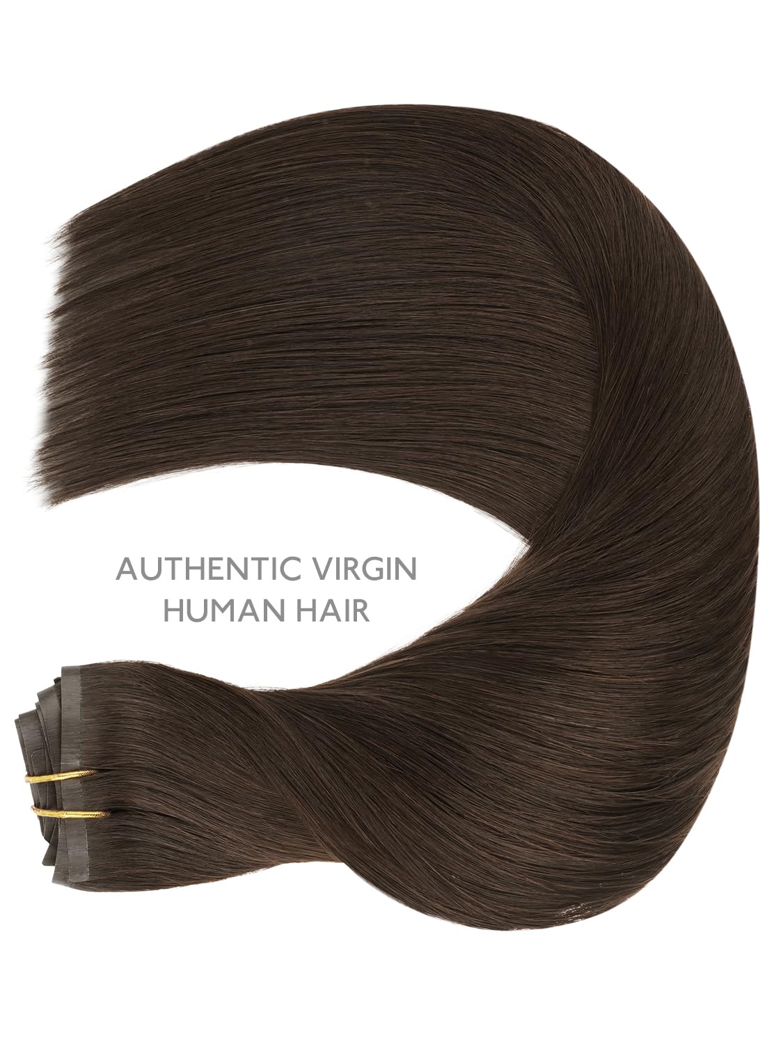 Wennalife Clip in Hair Extensions 14 Inch Light Dark Brown back view