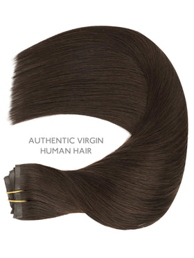Wennalife Clip in Hair Extensions 14 Inch Light Dark Brown back view