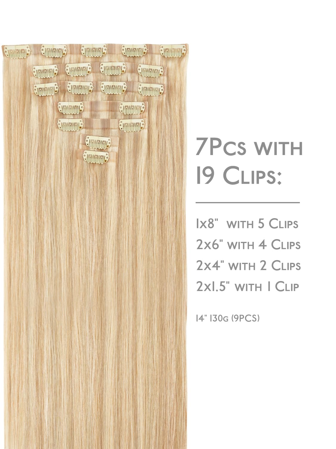 Wennalife Clip in Hair Extensions 14 Inch packaging