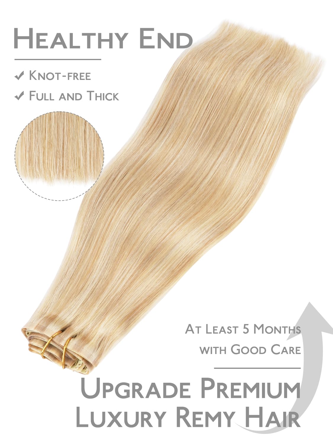 Wennalife Clip in Hair Extensions 14 Inch showing natural blend
