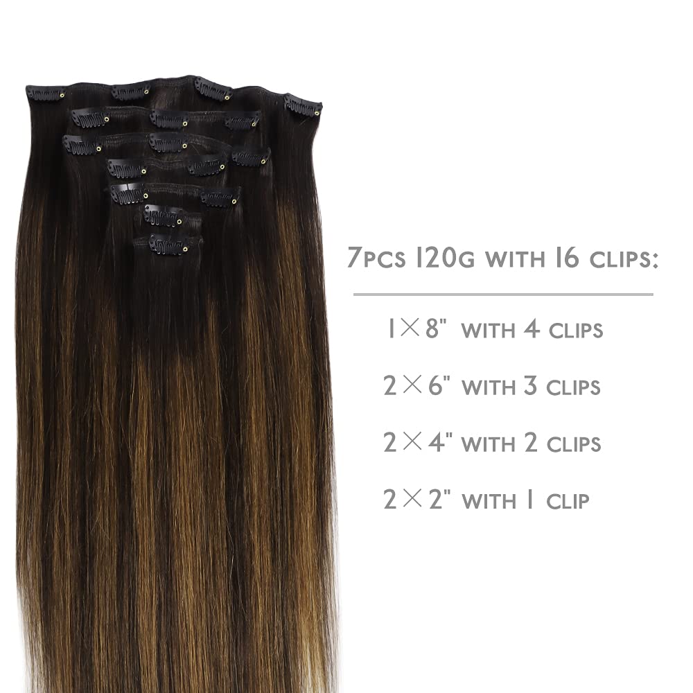 Wennalife Clip In Hair Extensions 14 Inch showing silicon-backed clips