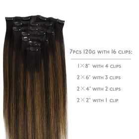 Wennalife Clip In Hair Extensions 14 Inch showing silicon-backed clips