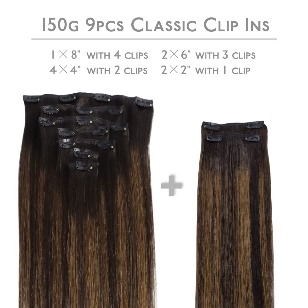 Wennalife Clip in Hair Extensions 150g 16 Inch packaging
