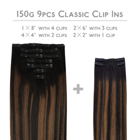 Wennalife Clip In Hair Extensions 150g 22 Inch Balayage packaging