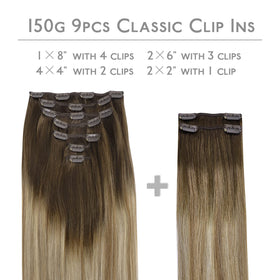 Wennalife Clip In Hair Extensions 150g 22 Inch packaging