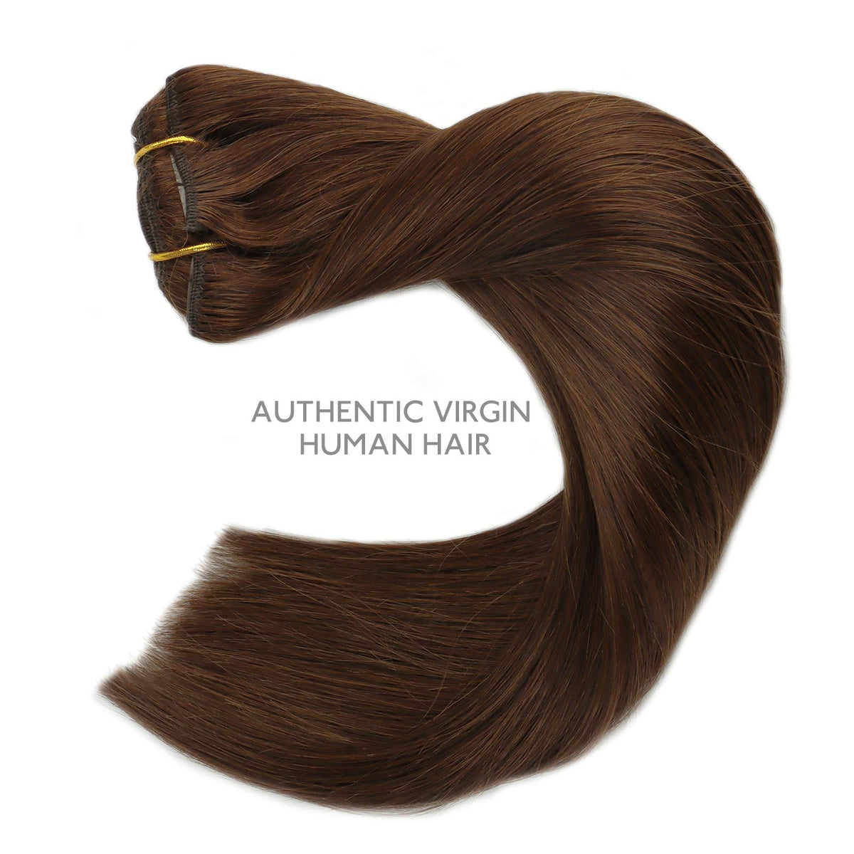 Wennalife Clip in Hair Extensions 150g Chocolate Brown on display