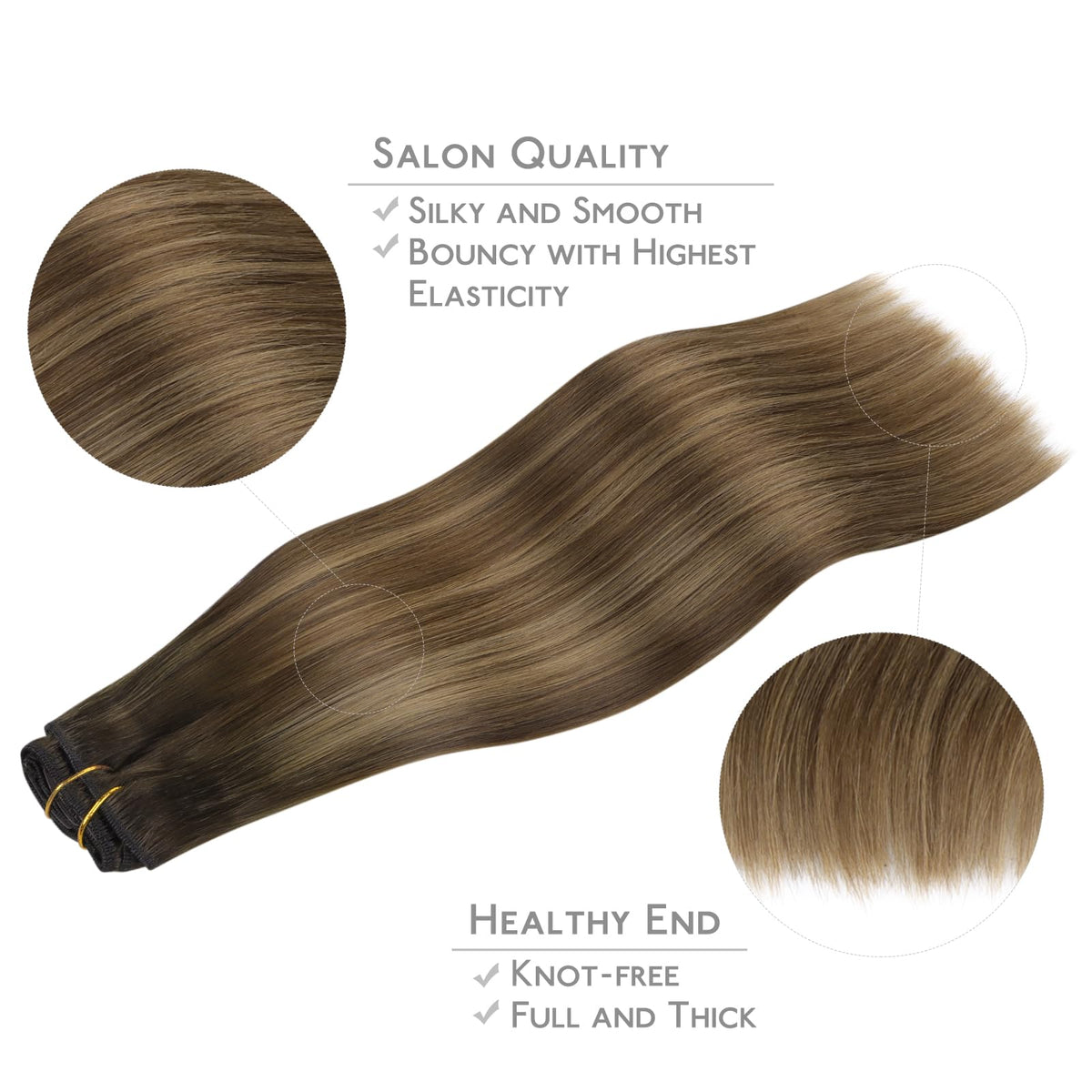 Wennalife Clip In Hair Extensions 16 Inch back view