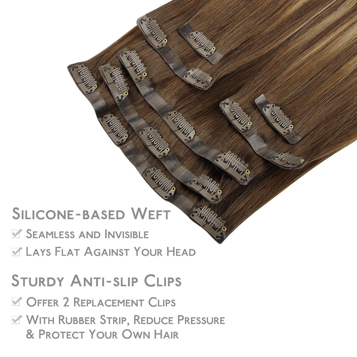 Wennalife Clip In Hair Extensions 16 Inch Balayage lifestyle use
