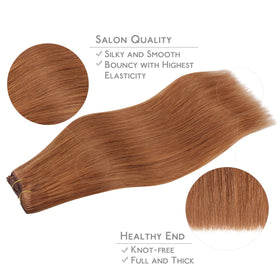 Wennalife Clip In Hair Extensions 16 Inch Cinnamon Terra Copper on model