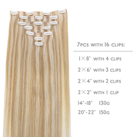Wennalife Clip In Hair Extensions 16 Inch clips close-up