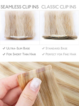 Wennalife Clip in Hair Extensions 16 Inch hair texture