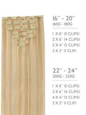 Wennalife Clip In Hair Extensions 16 Inch Light Blonde packaging