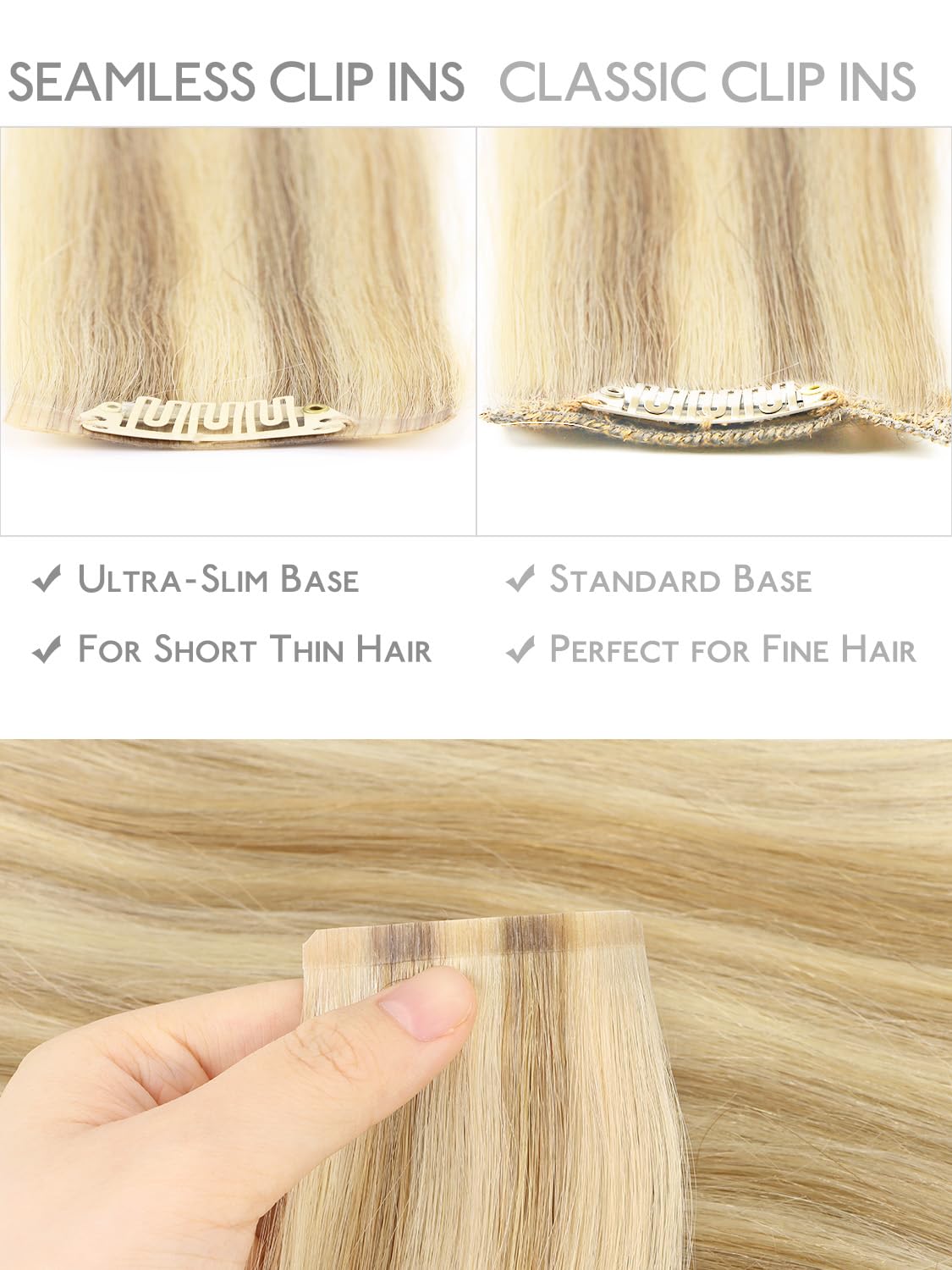 Wennalife Clip in Hair Extensions 16 Inch Light Blonde styled