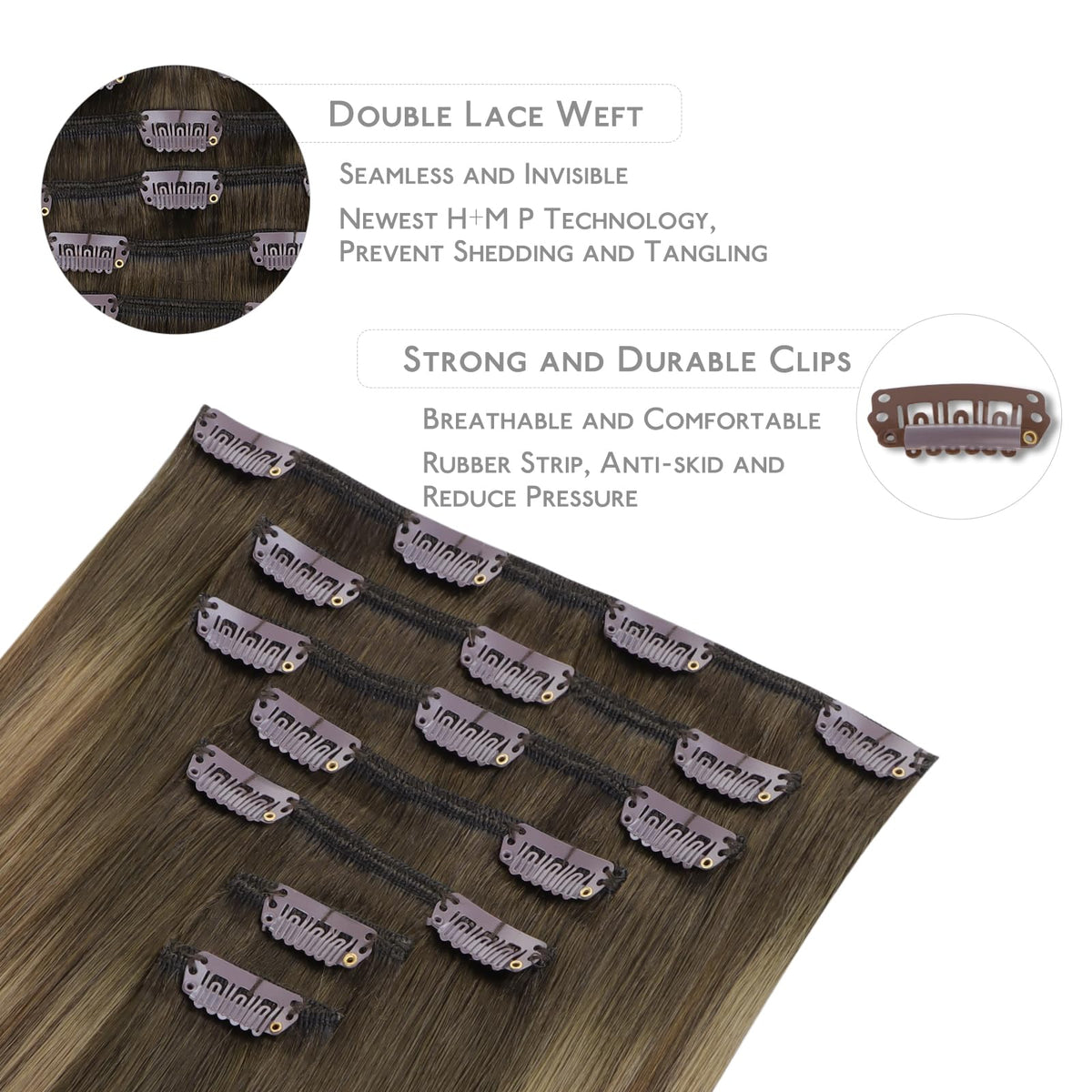 Wennalife Clip In Hair Extensions 16 Inch packaging