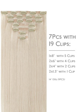 Wennalife Clip In Hair Extensions 16 Inch Platinum Blonde packaging