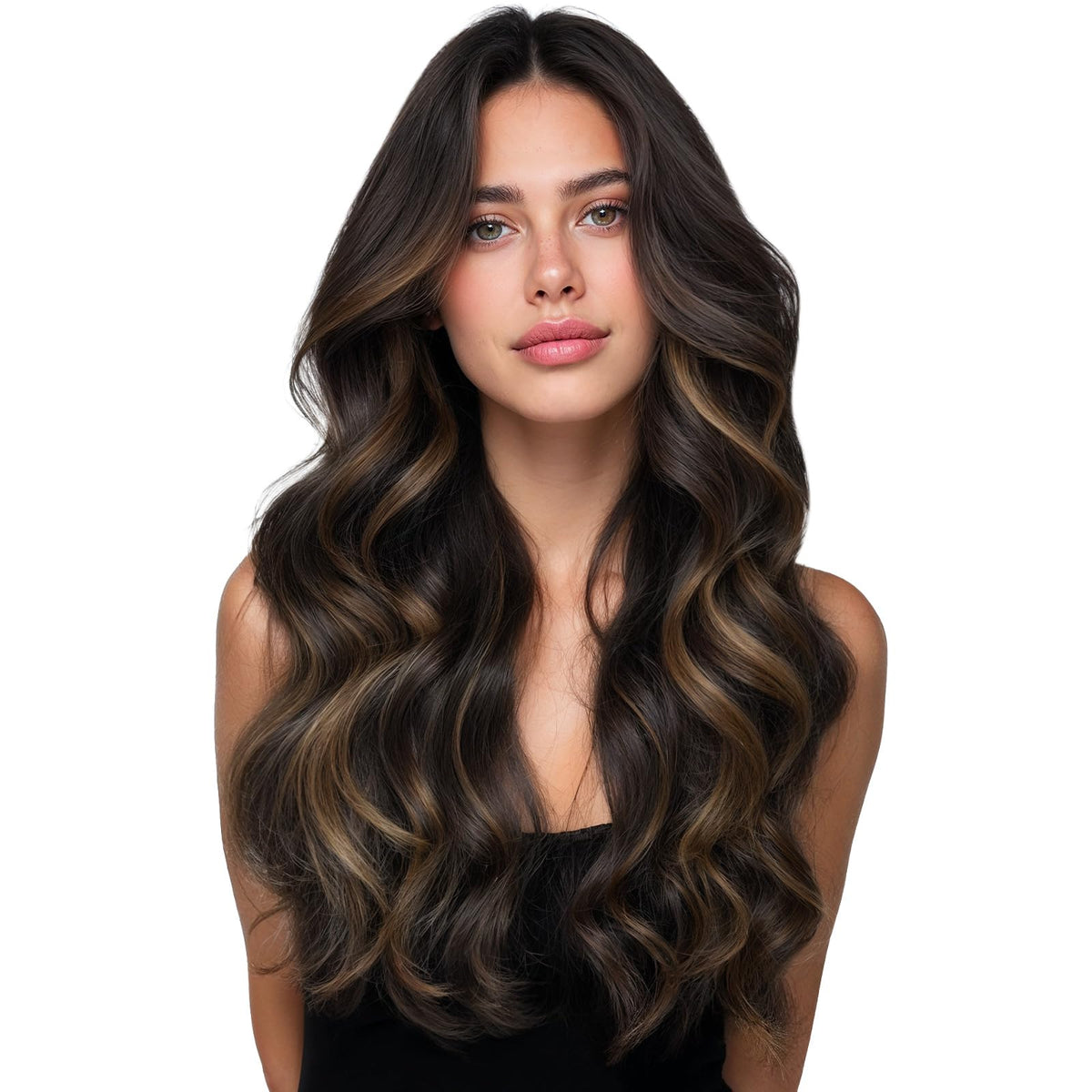 Wennalife Clip In Hair Extensions 18 Inch Balayage Dark Brown Mixed Chestnut Brown