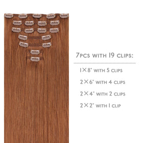 Wennalife Clip In Hair Extensions 18 Inch Cinnamon Terra Copper packaging