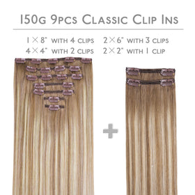 Wennalife Clip In Hair Extensions 20 Inch Balayage Dirty Blonde packaging