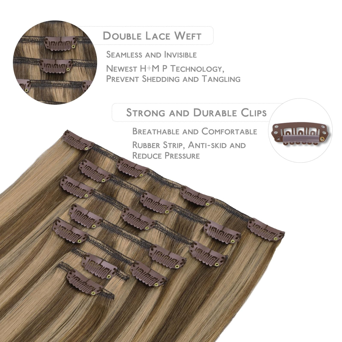 Wennalife Clip-In Hair Extensions 20 Inch in packaging