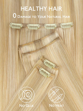Wennalife Clip In Hair Extensions 20 Inch Light Blonde on mannequin