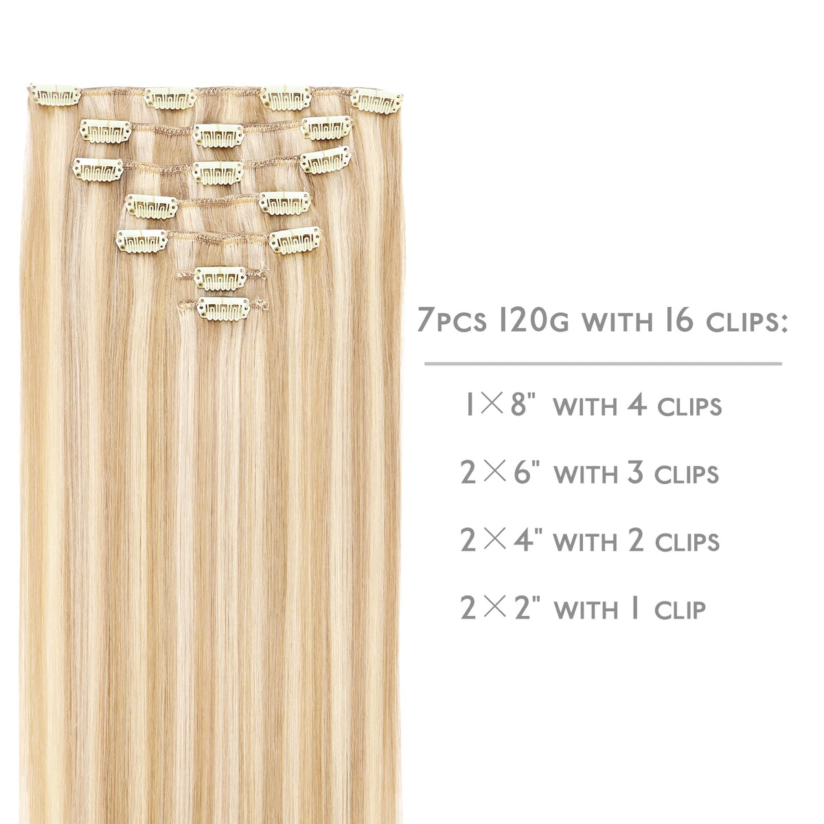 Wennalife Clip In Hair Extensions 20 Inch packaging