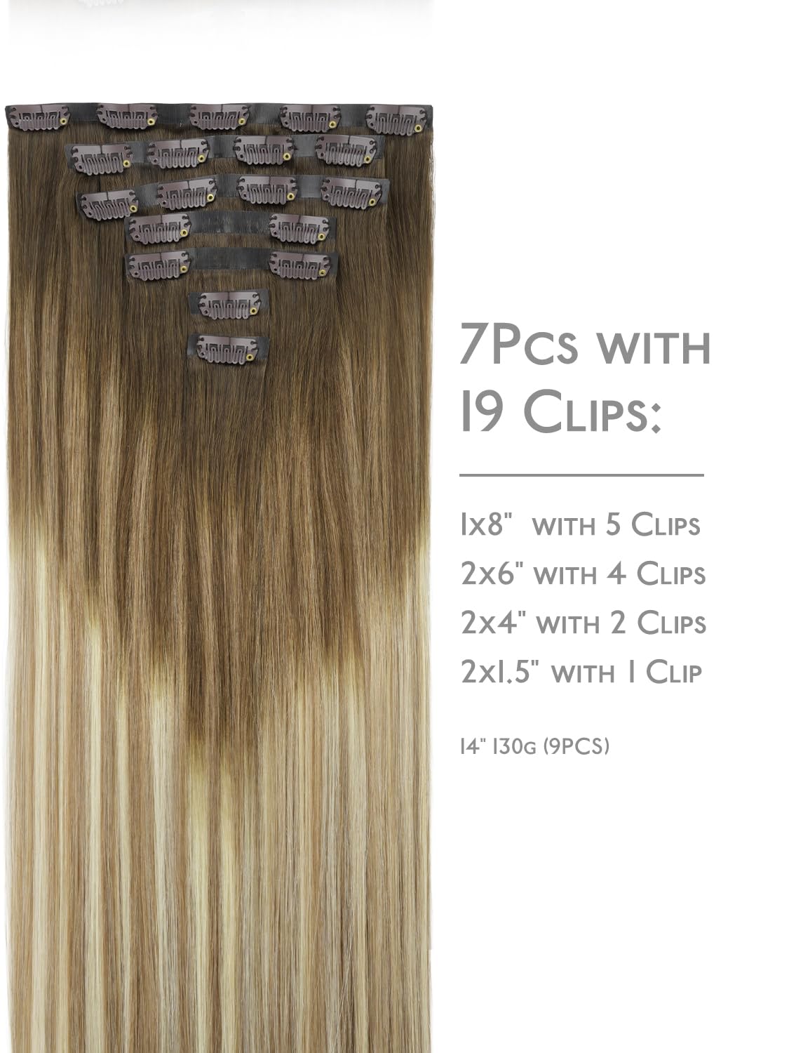 Wennalife Clip In Hair Extensions 20 Inch packaging
