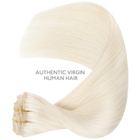 Wennalife Clip in Hair Extensions 20 Inch White Blonde back view