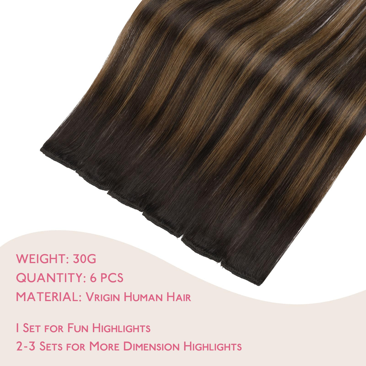 Wennalife Clip-In Hair Extensions 20Inch packaging