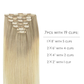 Wennalife Clip In Hair Extensions 22 Inch Ash Blonde back view
