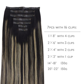 Wennalife Clip In Hair Extensions 22 Inch back view