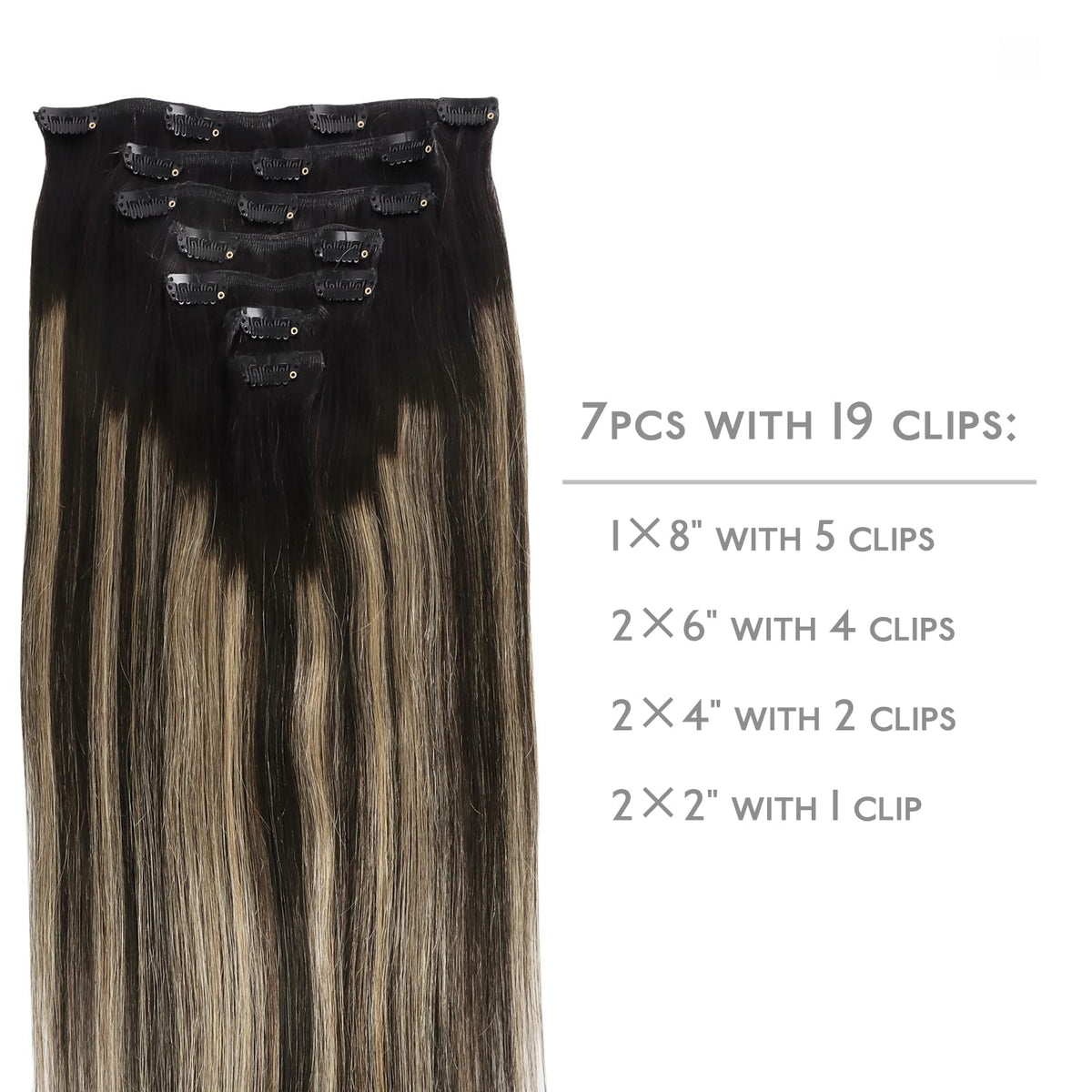 Wennalife Clip In Hair Extensions 22 Inch Balayage packaging
