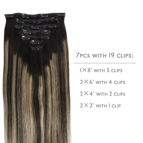 Wennalife Clip In Hair Extensions 22 Inch Balayage packaging