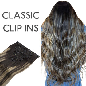 Wennalife Clip In Hair Extensions 22 Inch Balayage texture detail
