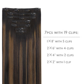 Wennalife Clip In Hair Extensions 22 Inch Dark Brown packaging