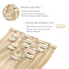 Wennalife Clip In Hair Extensions 22 Inch displayed with packaging