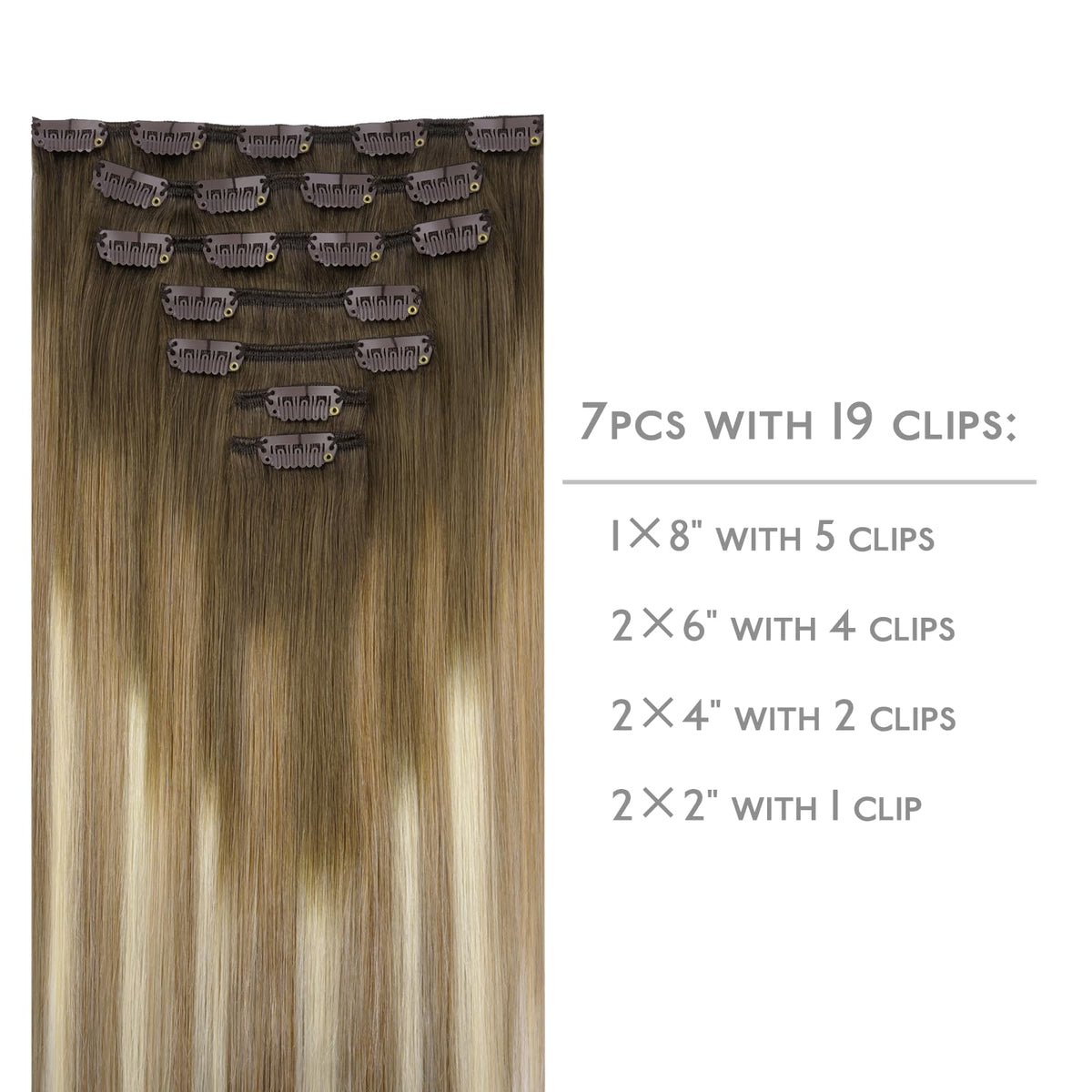 Wennalife Clip In Hair Extensions 22 Inch packaging
