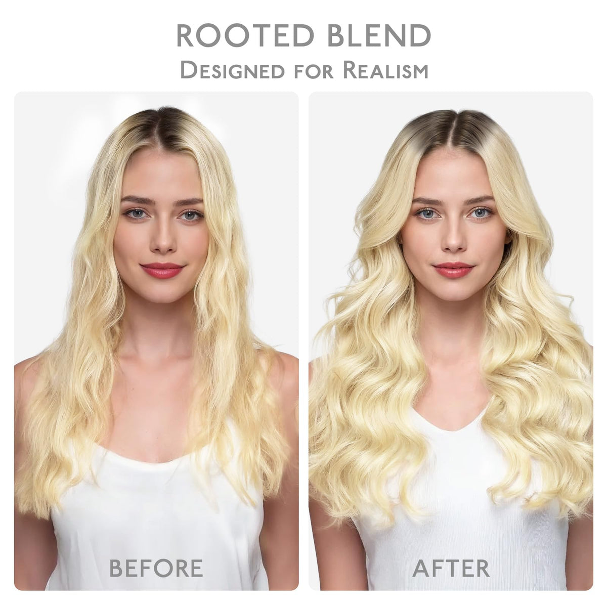 Wennalife Clip in Hair Extensions 22 Inch packaging with colour details
